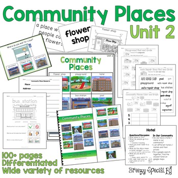 Preview of Community Places Mega Unit for Special Education: Unit 2
