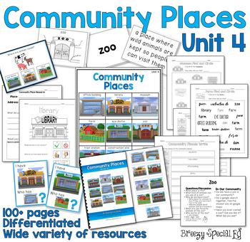 Preview of Community Places Mega Unit for Special Education: Unit 4