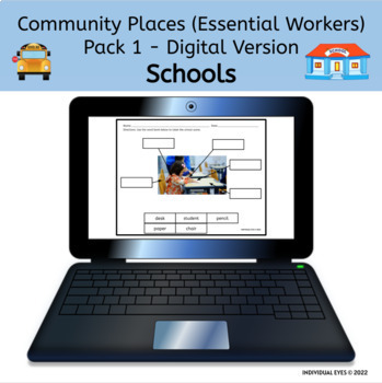 Preview of Community Places - Pack 1 - Schools - Digital Google Slides Version (NO PREP)