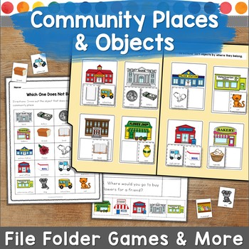 Preview of Community Places File Folder Game