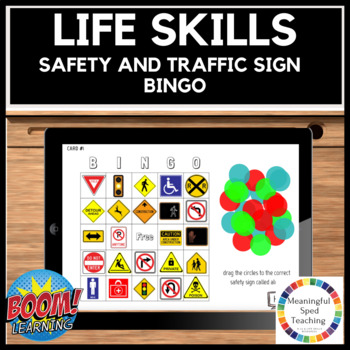 Preview of Community Safety Sign Bingo Life Skills  Boom Cards™ 