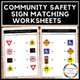 Community Safety Sign Matching Life Skills Functional Worksheets