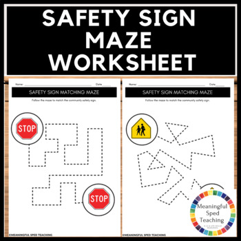 Preview of Community Safety Sign Maze Worksheets