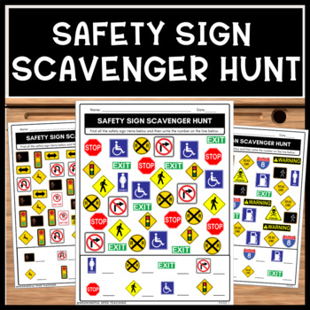 Preview of Community Safety Sign Scavenger Hunt Seek and Find for Special Education