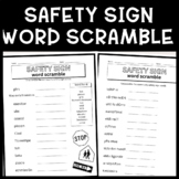 Community Safety Sign Word Scramble Worksheets for Special Education Life Skills