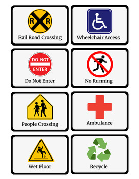 Community Safety Signs BINGO for Children and Special Education | TPT