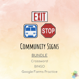 Community & Safety Signs Bundle - Crossword, BINGO, & Prac