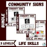 Community Safety Signs Functional Vocabulary BUNDLE with BONUS