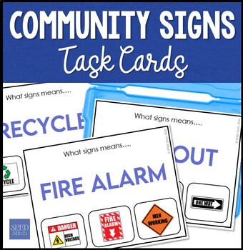 Preview of Community & Safety Signs Identification Task Cards for Autism Special Education