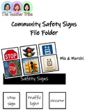 Community Safety Signs Matching File Folder