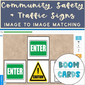 Preview of Community, Safety & Traffic Signs Identical Image to Image Matching Boom Cards 3