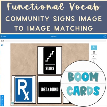 Preview of Community, Safety & Traffic Signs Identical Image to Image Matching Boom Cards