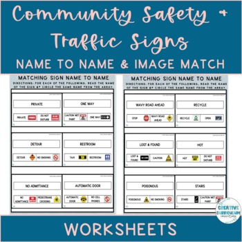 road safety signs with names