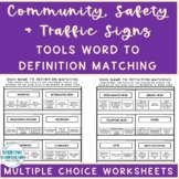 Community, Safety & Traffic Signs Sign Word to Meaning Mat