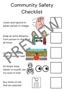 Preview of Community Safety Visual Aid & Checklist