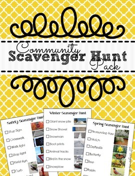 Preview of Community Scavenger Hunt Pack - Preschool Social Studies