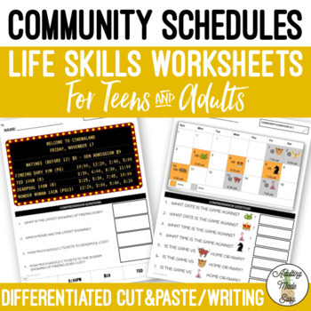 Community Schedules Life Skills Worksheets for Teens and Adults