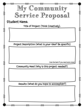 community service project assignment