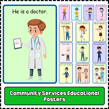 Preview of Community Services/Occupation Posters Educational Classroom Poster Printable