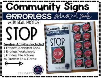Preview of Community Sign Errorless Adapted Book and Activities: STOP