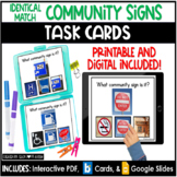 Community Sign Identical Match | Social Studies Task Cards