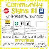 Community Signs 1- Leveled Journal Writing for Special Education