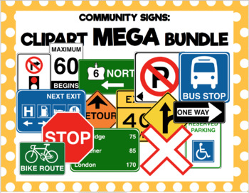 Preview of Community Signs Clipart MEGA Bundle
