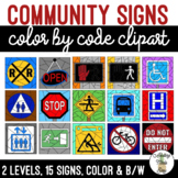 Community Signs Color by Code CLIPART