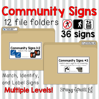 Preview of Community Signs / Environmental Print File Folders for Special Education