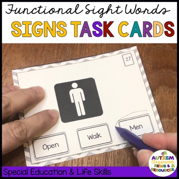 Community Signs Task Boxes - Word to Picture