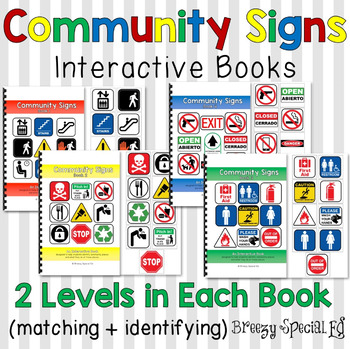 Preview of Community Signs Interactive (Adapted) Books for Special Education Life Skills