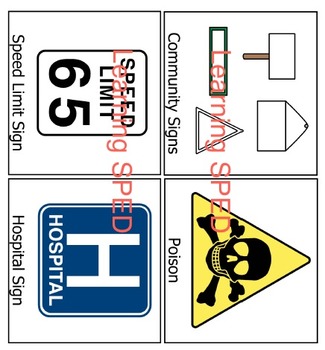 Preview of Community Signs Flash Cards Social Skills lesson learning