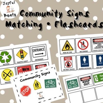 Preview of Community Signs Flashcards for Autism and Special Education