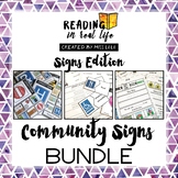 Community Signs Functional Sight Words Reading Bundle