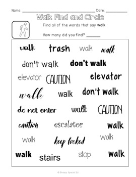 Community Signs Games and Worksheets - Unit 1 - for Special Education