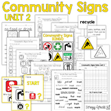 Community Signs Games and Worksheets - Unit 2 - for Specia