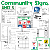 Community Signs Games and Worksheets - Unit 3 - for Specia