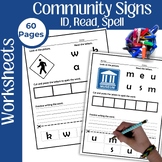 Community Signs Life Skills Worksheets | Sight Words | Tas
