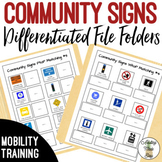 Community Signs Mobility Training File Folders