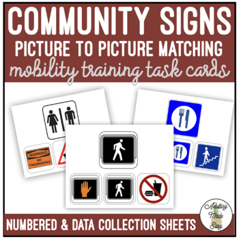Preview of Community Signs Mobility Training Matching Task Cards