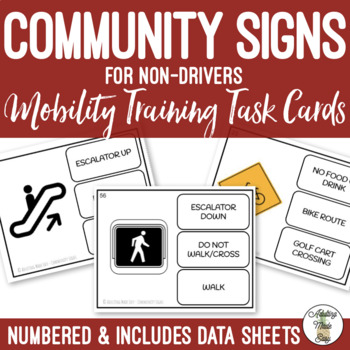 Preview of Community Signs Mobility Training Task Cards