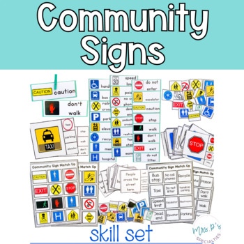 Preview of Community Signs Skill Pack Leveled for Special Education - Life Skills