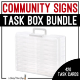 Community Signs Task Boxes - Word to Picture