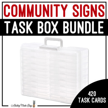 Preview of Community Signs Task Box BUNDLE