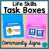 Community Signs Life Skill Task Boxes - Life Skills Specia