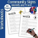 Community Signs Trace and Write: Community Signs Life Skil