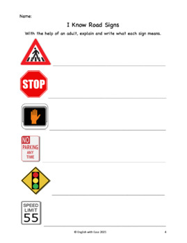 Community Signs and Safety Symbols Matching Activities by English With Ease