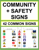 Community Signs and Safety Symbols Matching Activities