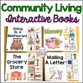 Preview of Community Skills Interactive Books Life Skills & Special Education Adapted Books