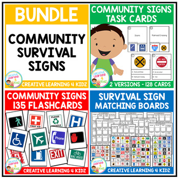 Preview of Community Signs Symbols Safety Survival Bundle
